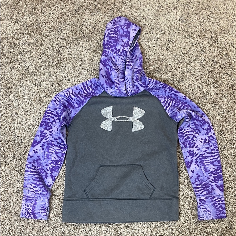 Under Armour Gray Hoodie with Purple Pattern